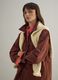 Brown pure cotton regular fit jacket with collar and buttons_0