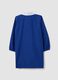 Customisable blue school apron with zip and kart embroidery_1