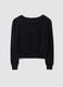 Black fitted viscose-blend top with boat neck_4