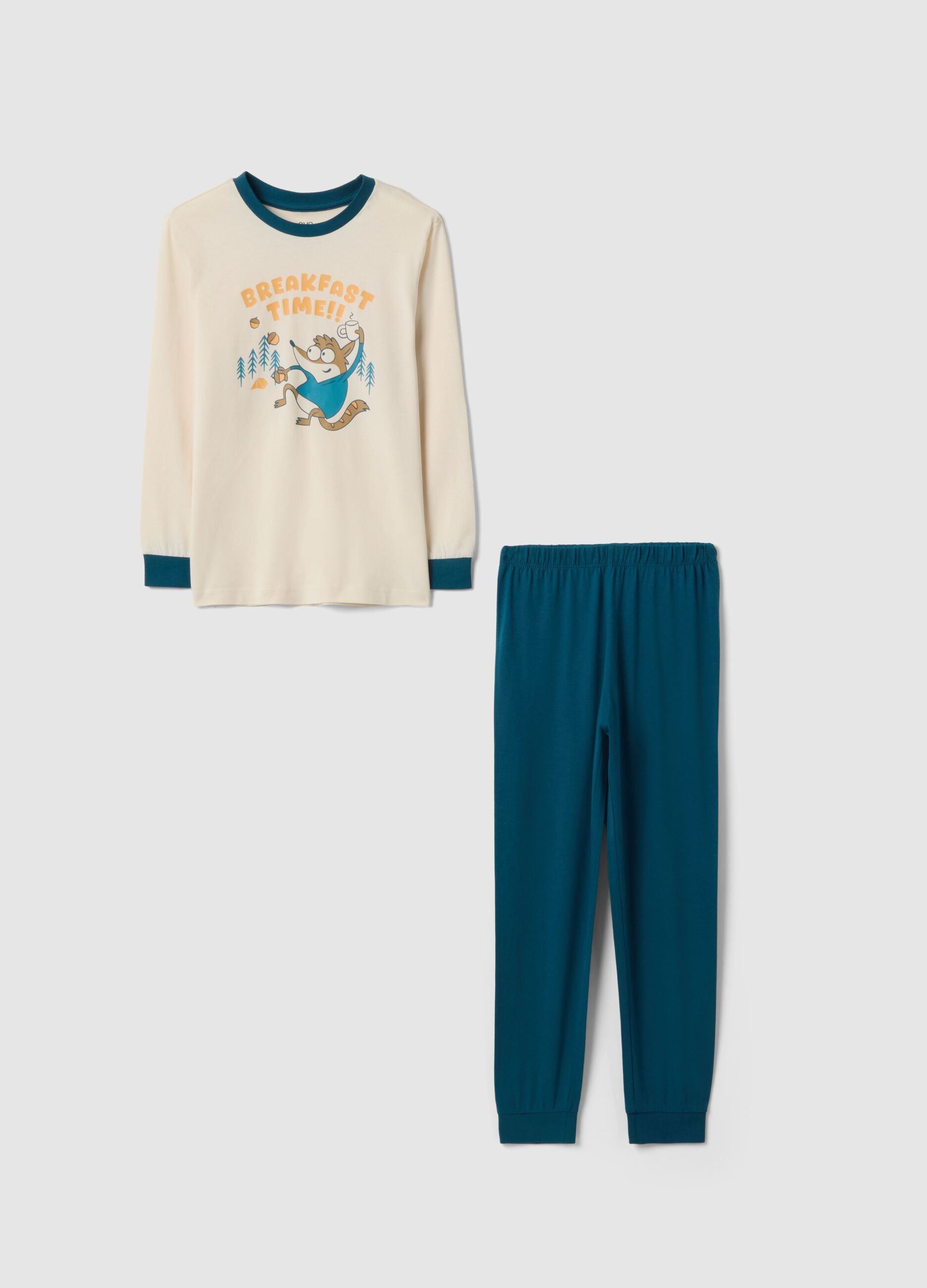 Multicoloured Pure Cotton Pyjama with Print for Boys