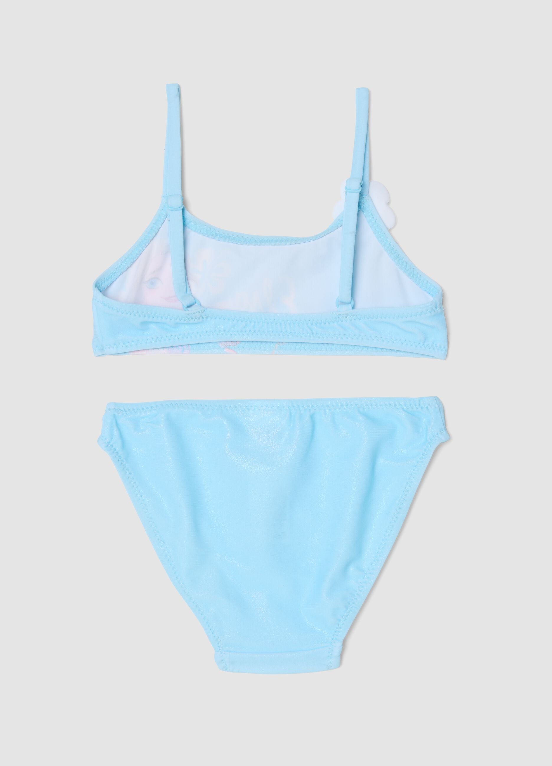 Blue stretch-fabric bikini