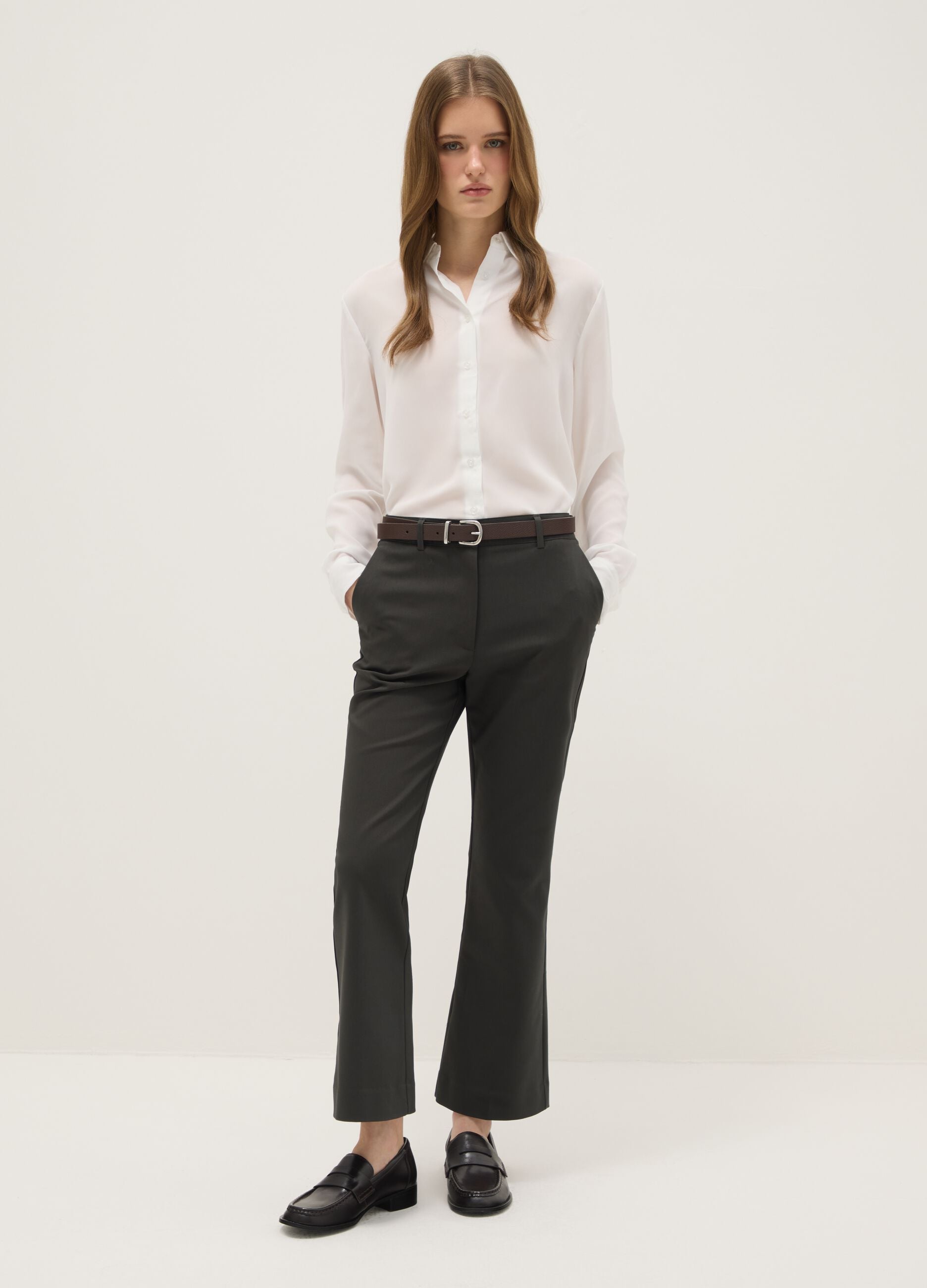 Stretch Grey Trousers Regular Fit