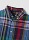 Multicolour pure cotton checked shirt with classic button-down collar_5