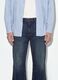 Blue pure-cotton flared denim jeans_3