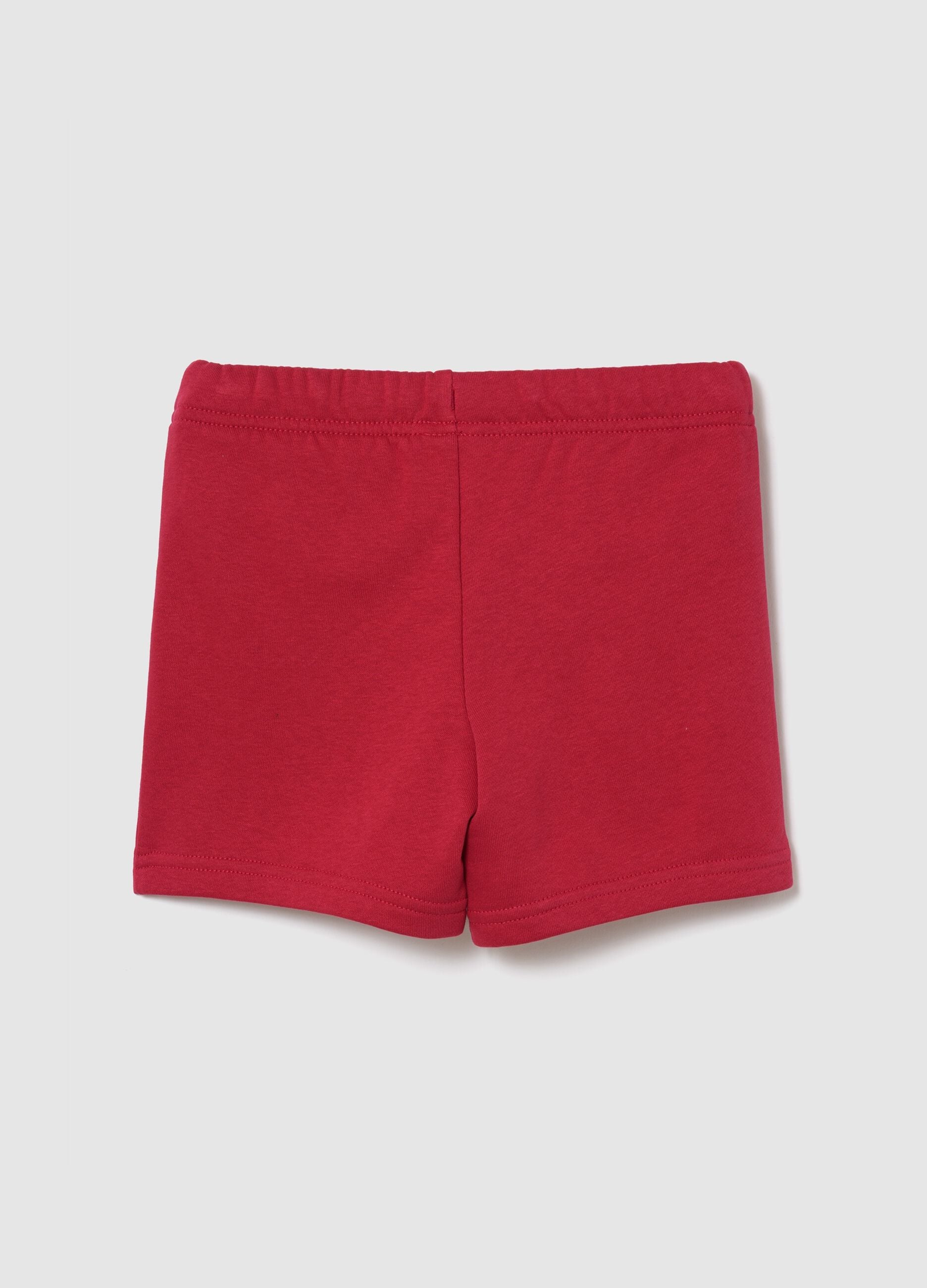 Cotton-blend drawstring shorts
