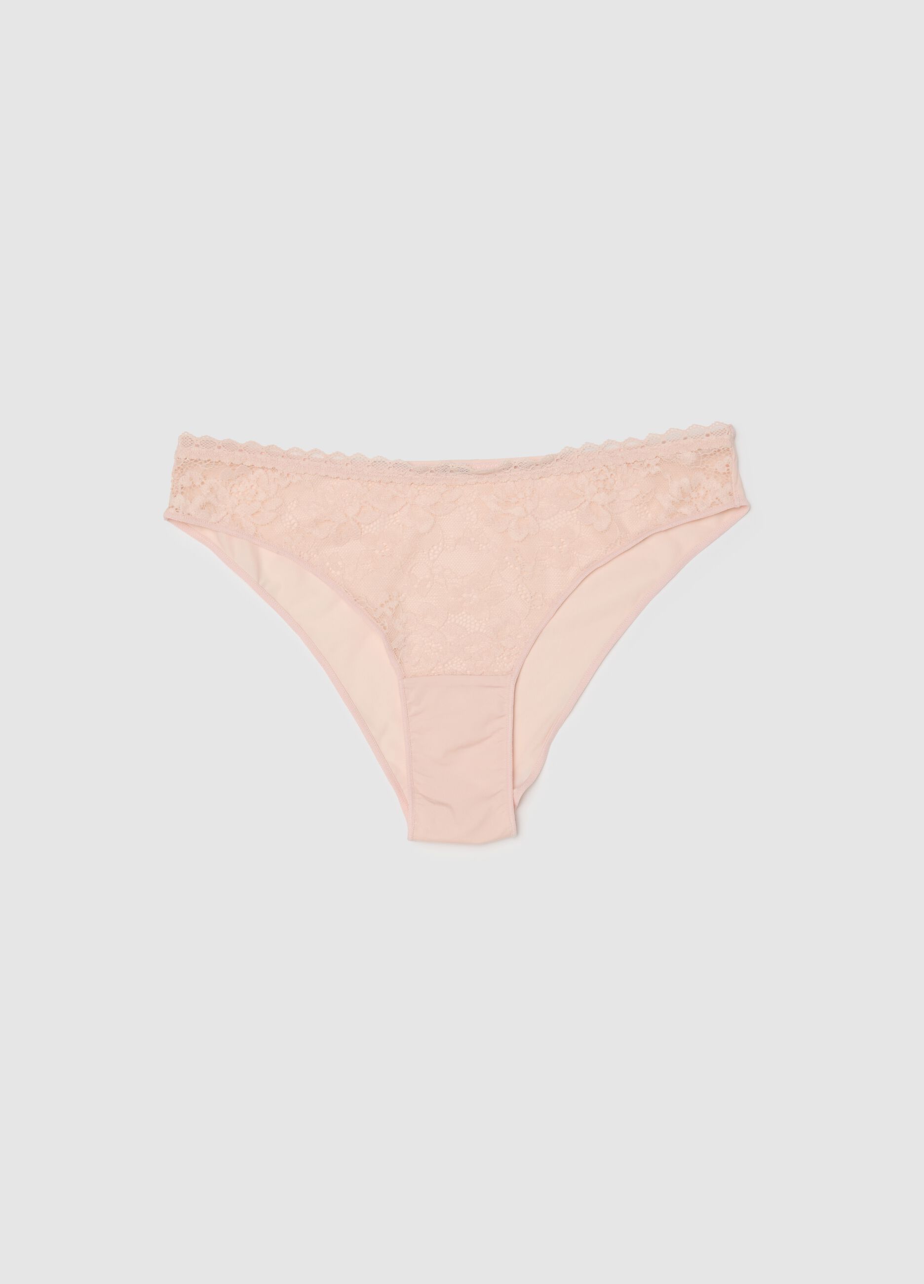 Pink floral lace briefs regular fit