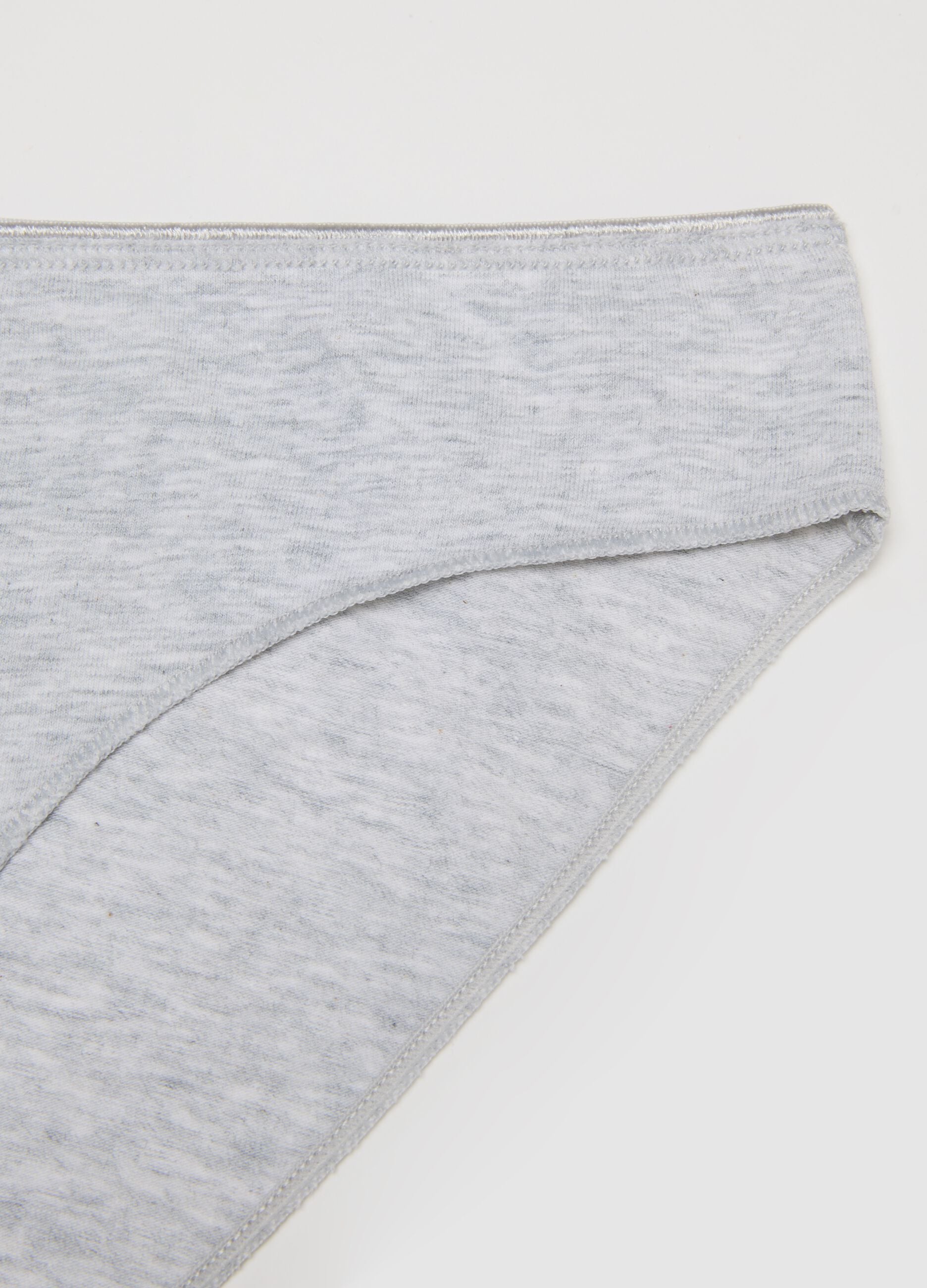 Girls' Grey Stretch Cotton Briefs with Regular Fit