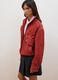 Red genuine leather bomber jacket with zip and press studs, regular fit_0