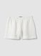 White linen-viscose blend shorts with elasticated waist, regular fit_4