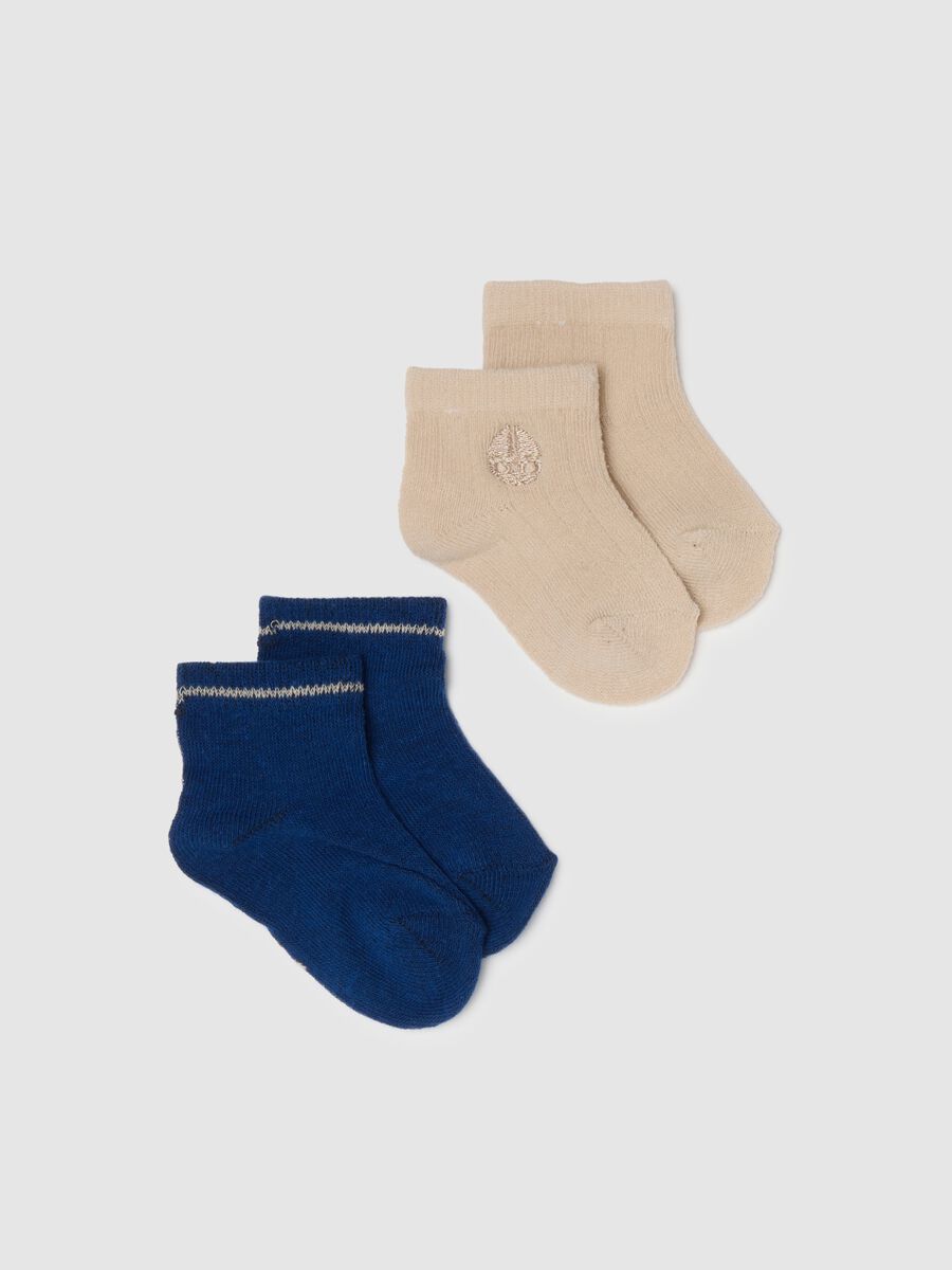 Twin Pack of Newborn Multicolour Cotton Blend Socks - Regular Fit_0