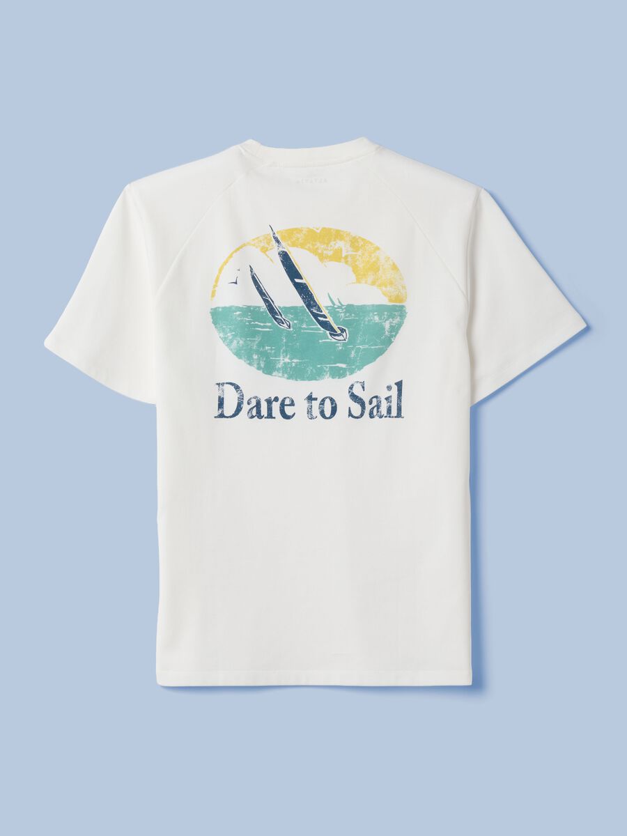 T-shirt bianca in misto cotone elasticizzato ALTAVIA SAILING_5