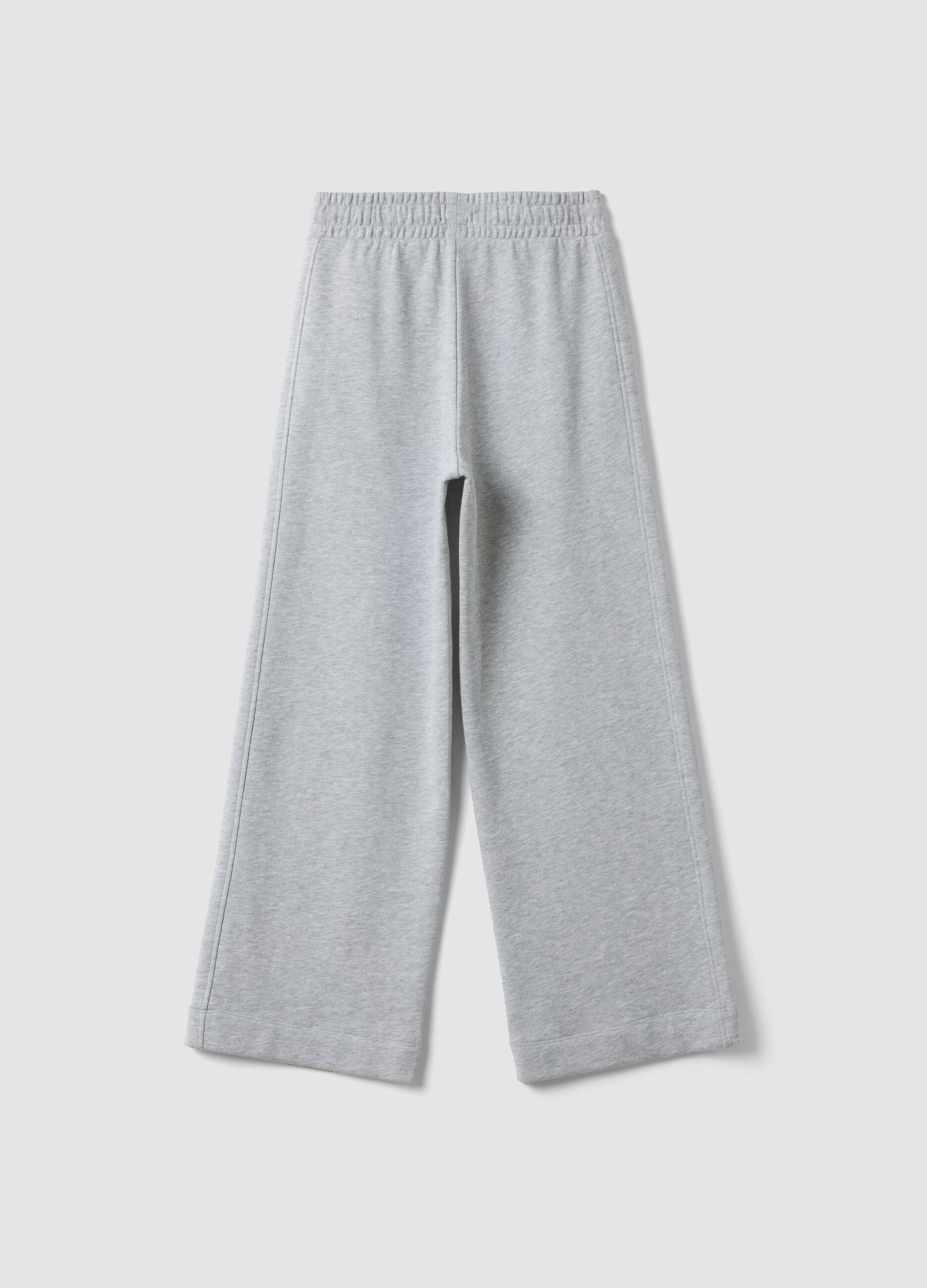 Girls&rsquo; grey culotte trousers in pure organic cotton