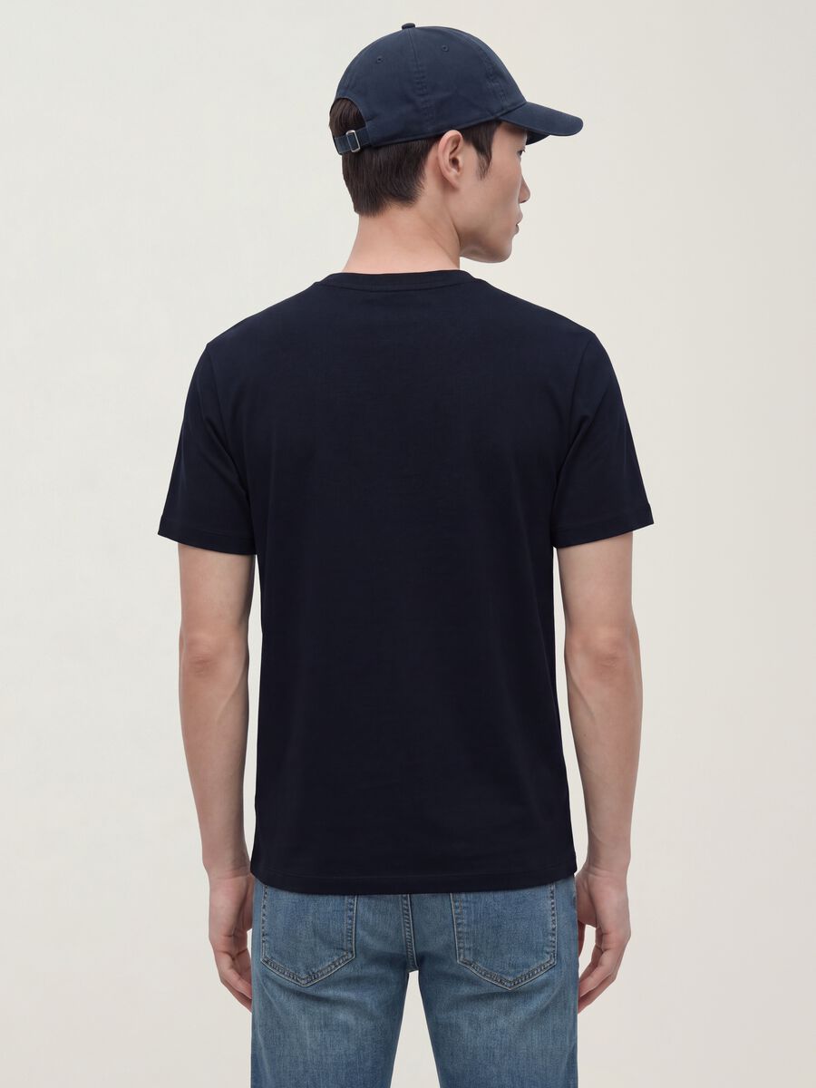 Black mercerised pure cotton regular-fit crew-neck T-shirt_2