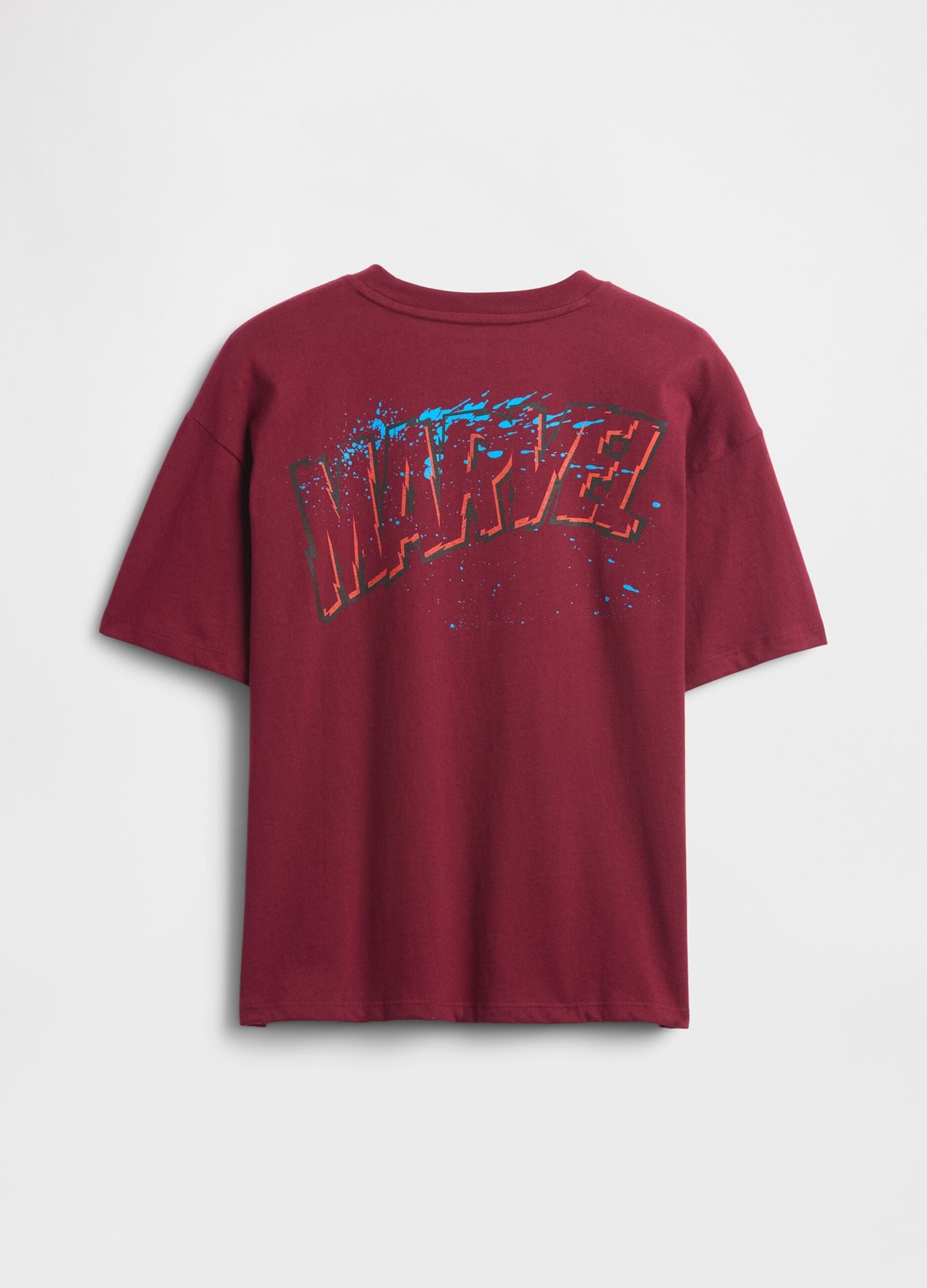 Red Cotton T-shirt with Marvel Print