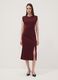 Red midi dress in stretch fabric, slim fit_0