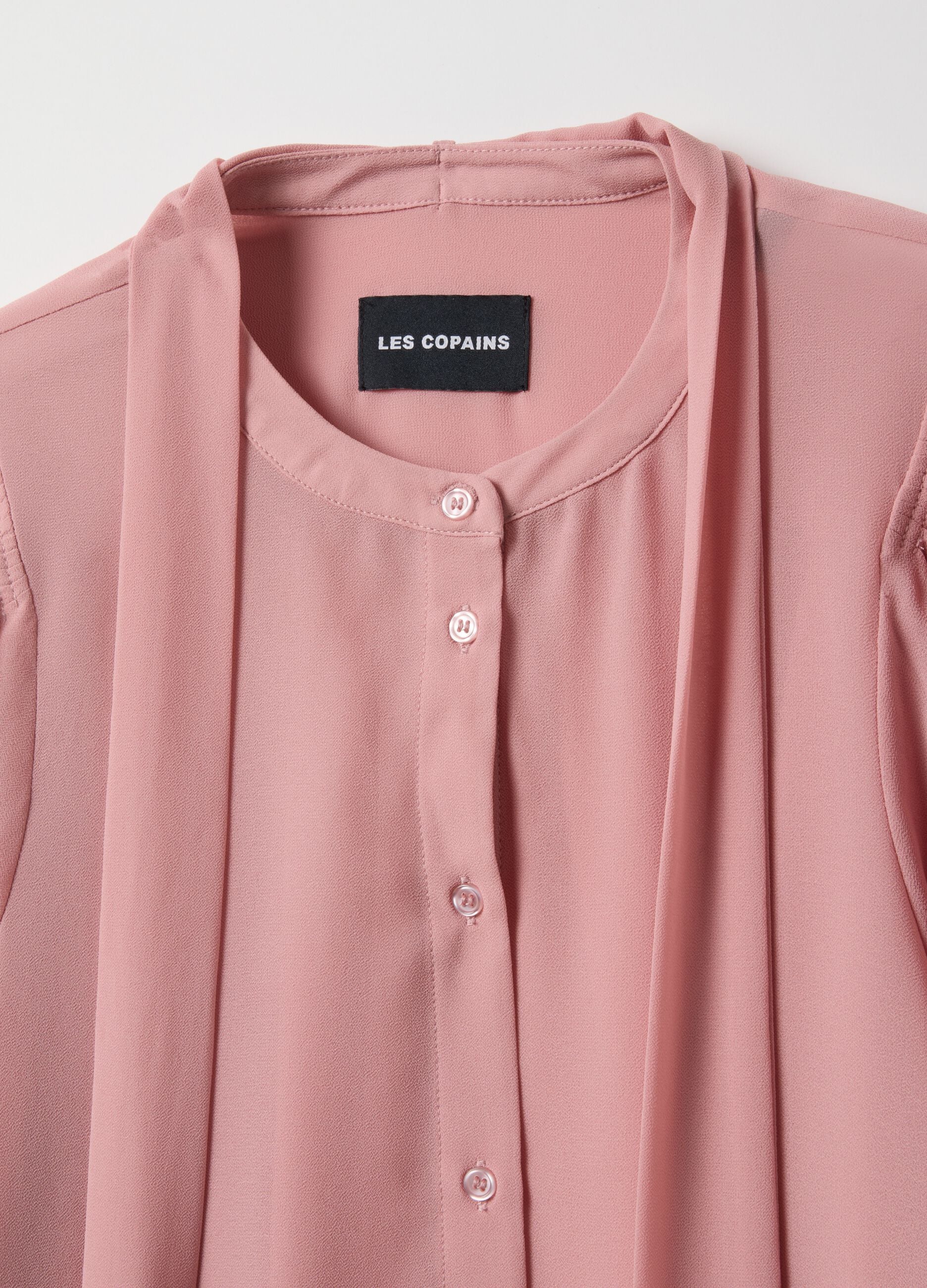Pink regular fit blouse with buttons