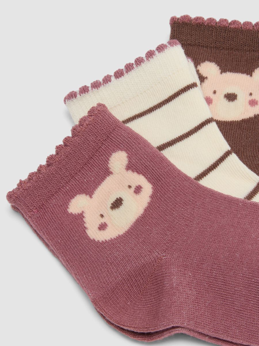 Pack of five multicoloured socks in stretch organic cotton_2