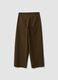 Brown The Iconic Pants in stretch cotton blend, barrel fit_2