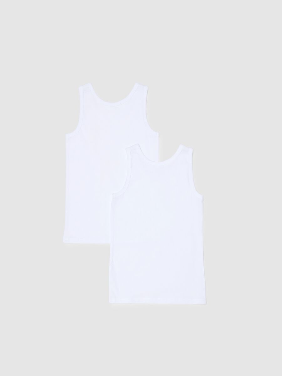 Pack of two white children's vests in pure cotton regular fit_1