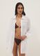 White pure organic cotton kaftan with ruffles and broderie inserts_0