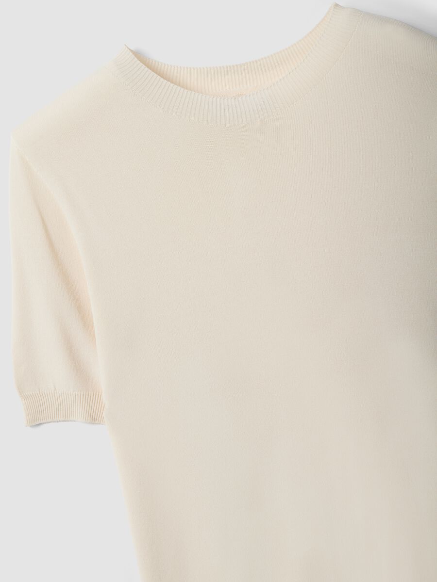 T-shirt in misto viscosa beige regular fit_5