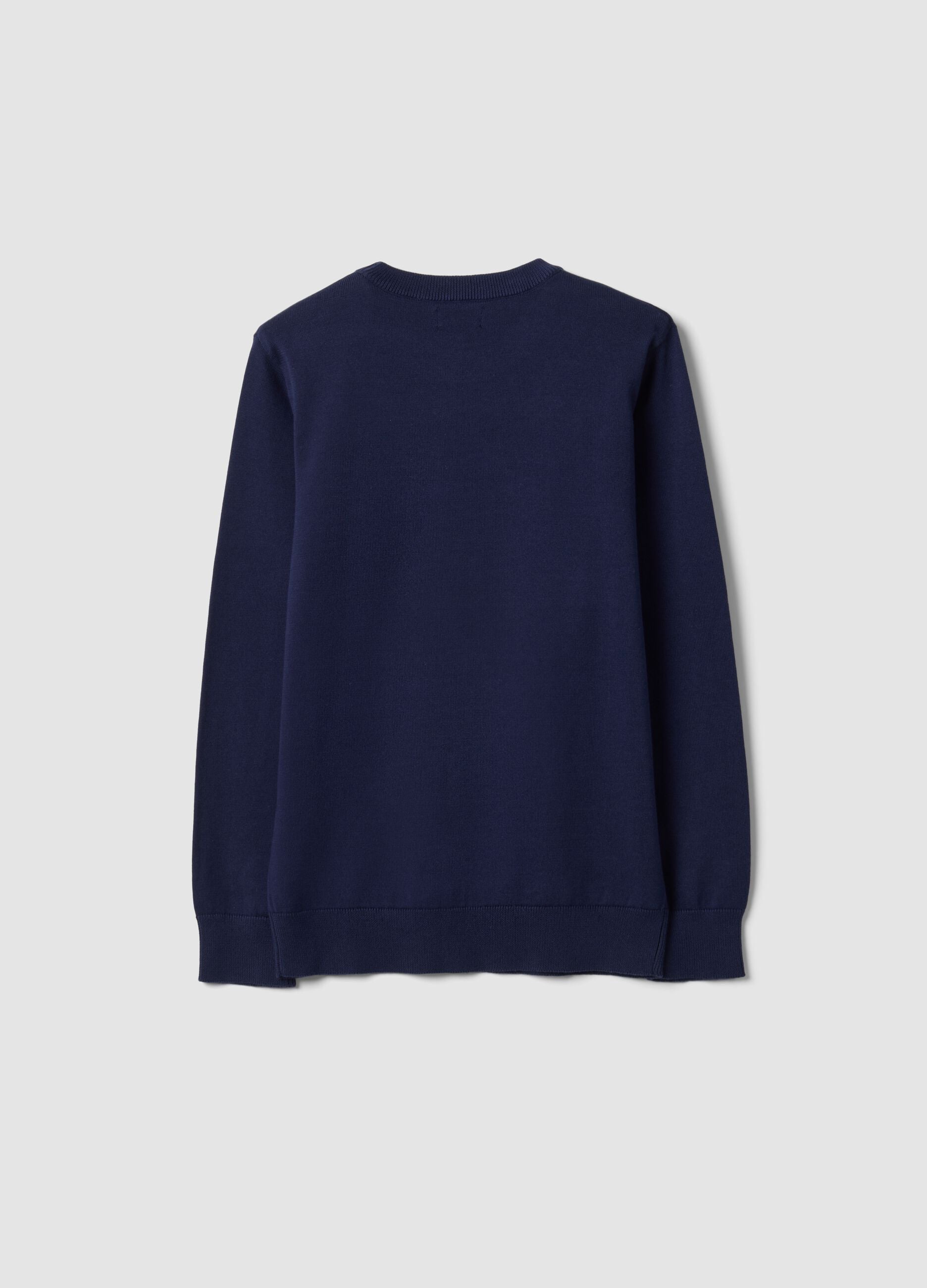 Blue long-sleeve pure cotton regular-fit top for boys