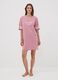 Pink pure organic cotton V-neck nightshirt with print_0