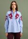 Light Blue Pure Cotton Poplin Shirt with Floral Embroidery, Regular Fit_2