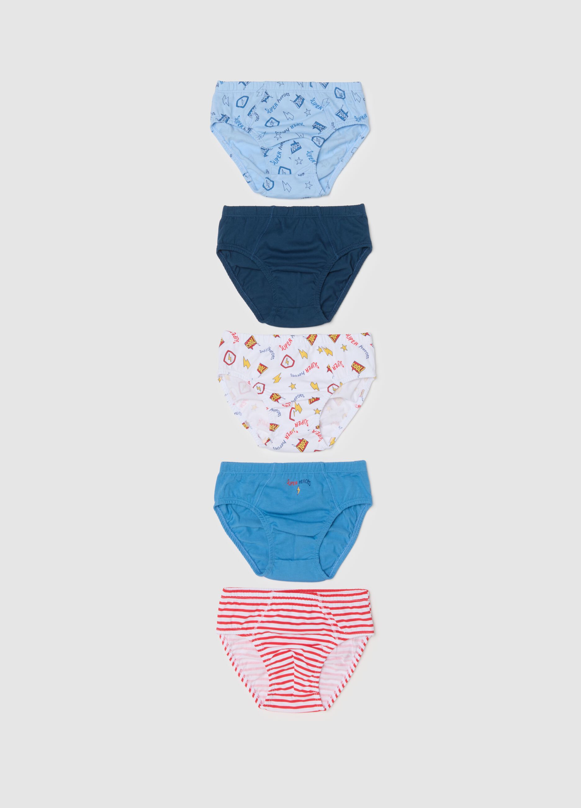 Children's regular fit multicolour multipack cotton briefs