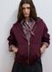 Burgundy stretch viscose full-zip sweatshirt, oversized fit_0