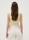 Yellow cropped stretch cotton tank top_3