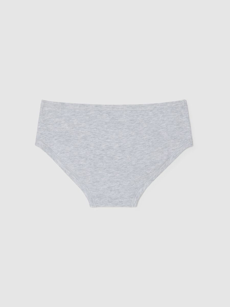 Grey stretch cotton regular fit girl's briefs_1
