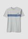 Grey pure cotton T-shirt with blue stripes_4