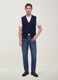 Blue viscose-blend waistcoat with deep V-neck, regular fit_0