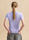 Purple short-sleeved cotton blend T-shirt regular fit_3