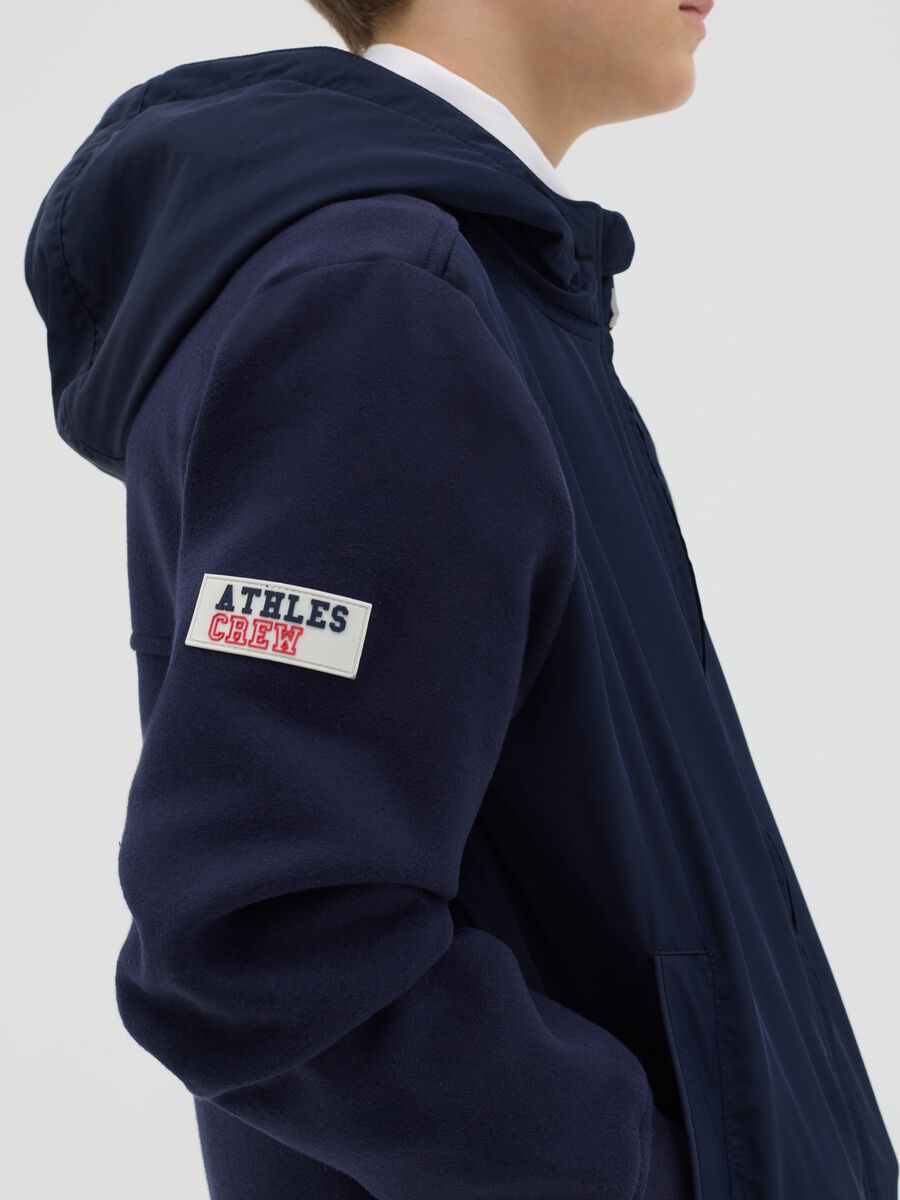 Full-zip quilted jacket with "LND" embroidery_1