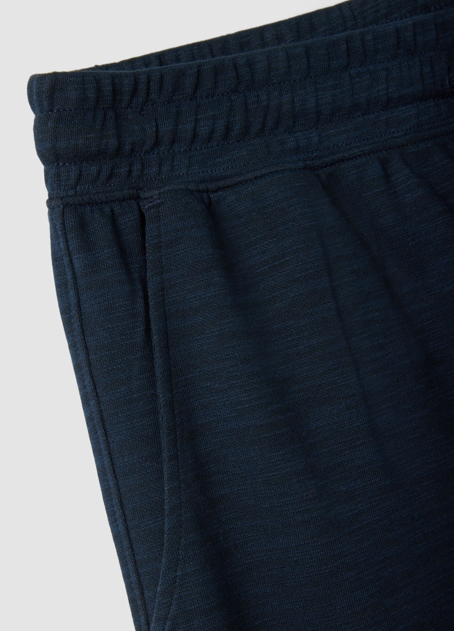 Blue cotton-blend pyjama shorts, regular fit