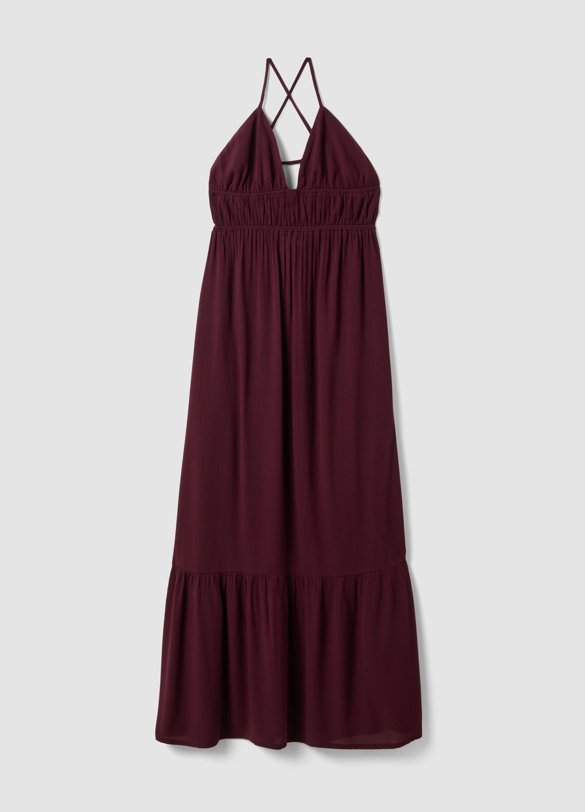 Purple maxi dress in pure viscose