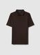 Brown mercerised pure cotton polo shirt, regular fit_4
