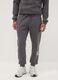 Grey cotton-blend joggers with drawstring and Chicago Bulls print_1