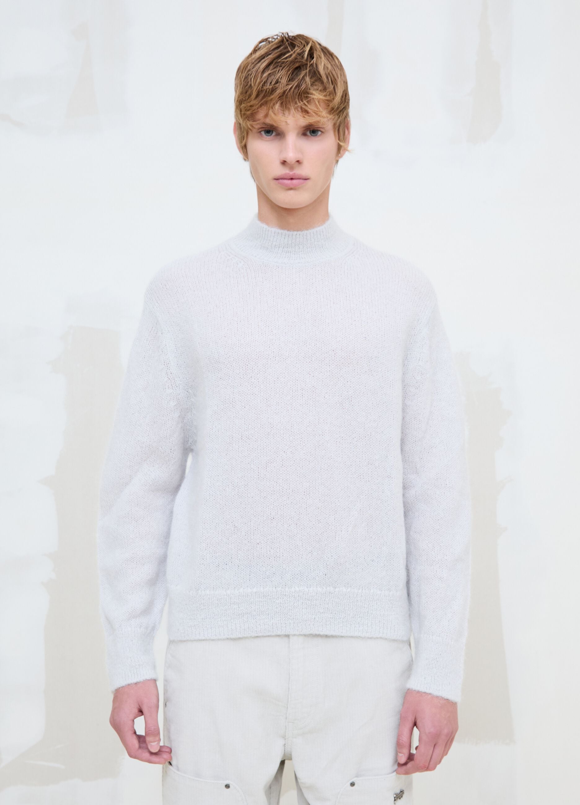 Mohair Crew Neck in Light Beige