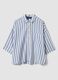 Multicolour striped viscose and linen-blend oversized shirt_4