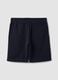 Blue cotton-blend shorts with elasticated waist, regular fit_6