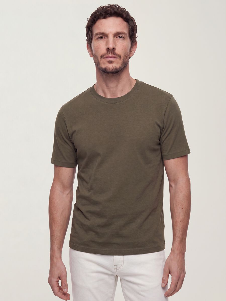 The Iconic Tee green pure cotton regular-fit short-sleeve T-shirt_0