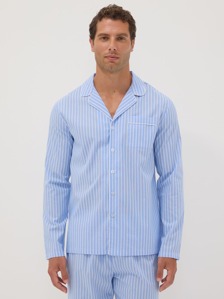 Blue striped organic cotton pyjamas_1