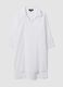 White pure organic cotton kaftan with V-neck_4
