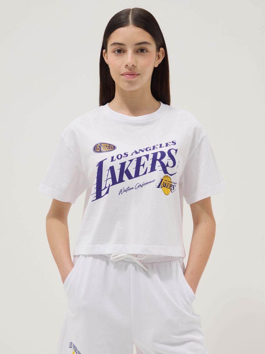 T-shirt bianca in puro cotone a maniche corte_0