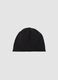 Black stretch organic cotton hat with chequered graphic print_1