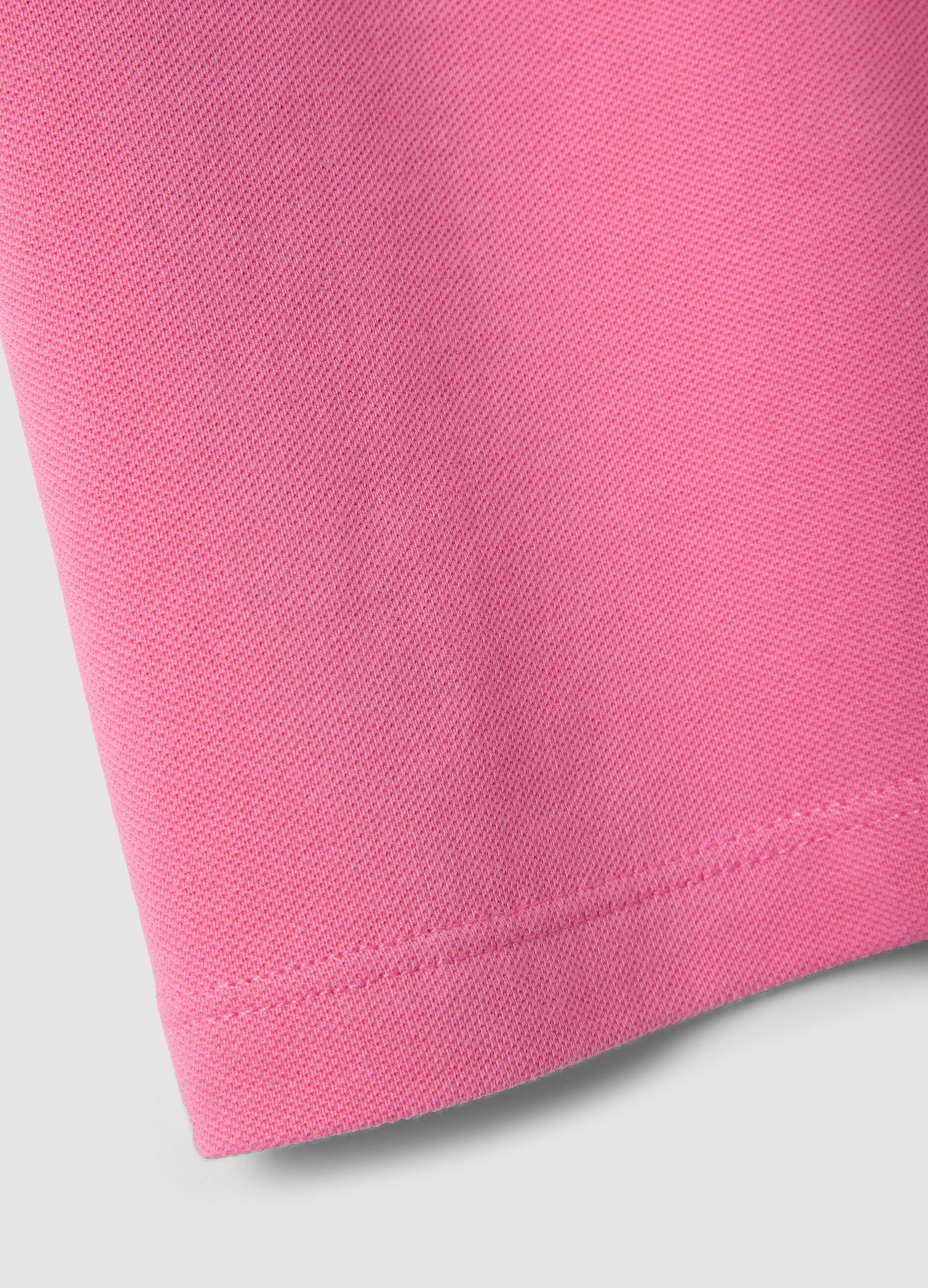 Pink pure cotton girl's polo shirt regular fit