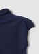 Blue fitted modal and stretch cotton T-shirt with raised neckline_1